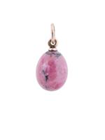 RUSSIAN 14K GOLD MOUNTED RHODONITE EGG PENDANT