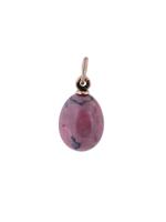 RUSSIAN 14K GOLD MOUNTED RHODONITE EGG PENDANT