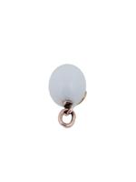 RUSSIAN 14K GOLD WHITE JADE AND DIAMOND EGG PENDANT