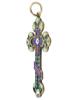 RUSSIAN GILT SILVER ENAMEL ORTHODOX CROSS PENDANT PIC-1