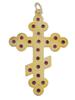 RUSSIAN 88 GILT SILVER GARNET STONE CROSS PENDANT PIC-2