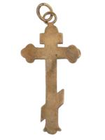 RUSSIAN ORTHODOX SILVER CHAMPLEVE ENAMEL CROSS PENDANT