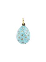 RUSSIAN STAR SILVER GUILLOCHE ENAMEL EGG PENDANT