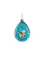 RUSSIAN GILT SILVER ENAMEL SAGITTARIUS EGG PENDANT