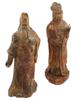 JAPANESE HAND CARVED GILDED WOODEN FIGURES PIC-1