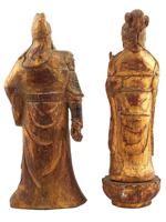 JAPANESE HAND CARVED GILDED WOODEN FIGURES