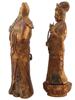 JAPANESE HAND CARVED GILDED WOODEN FIGURES PIC-4