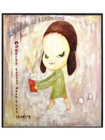 ATTR TO NARA YOSHITOMO JAPANESE MIXED MEDIA PAINTING