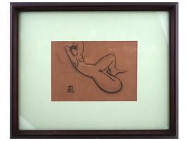 ATTR TO SANYU CHANG YU CHINESE CHARCOAL PAINTING