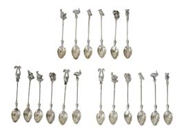 THREE STERLING SILVER CAVIAR SPOONS SETS IOB