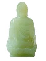 CHINESE HAND CARVED PURE GREEN JADE STATUE OF BUDDHA