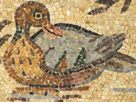 ANCIENT ROMAN EGYPTIAN MOSAIC SHOWCASING A DUCK