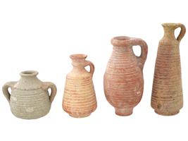 ANCIENT BYZANTINE TERRACOTTA JUGS OF VARIOUS SIZES