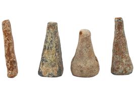 FOUR ANCIENT ROMAN LEAD LOOM WEIGHTS TEXTILE TOOLS