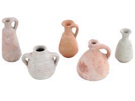 ANCIENT BYZANTINE TERRACOTTA JUGS OF RIBBED DESIGNS