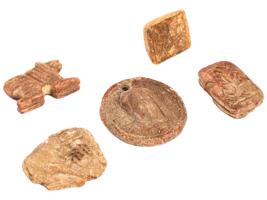 ANCIENT TERRACOTTA AND CARVED STONE SEALS ANIMALS MOTIF