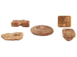 ANCIENT TERRACOTTA AND CARVED STONE SEALS ANIMALS MOTIF