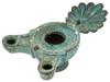 ANTIQUE GRAND TOUR GREEK STYLE BRONZE DOUBLE OIL LAMP PIC-0