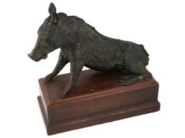 ANTIQUE BRONZE SCULPTURE OF BOAR AFTER PIETRO TACCA