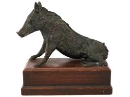 ANTIQUE BRONZE SCULPTURE OF BOAR AFTER PIETRO TACCA