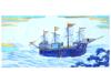 ANTIQUE JAPANESE FUKAGAWA PORCELAIN PLAQUE DUTCH SHIP PIC-0