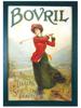 LARGE ENGLISH BOVRIL WOMAN PLAYING GOLF PRINT PIC-0