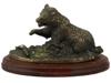 BEAR AND FISH BRONZE SCULPTURE AFTER TERRELL O BRIEN PIC-1