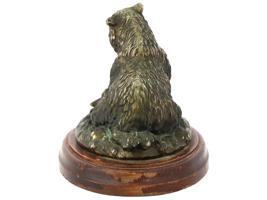 BEAR AND FISH BRONZE SCULPTURE AFTER TERRELL O BRIEN