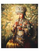 AFTER ZHAO CHUN CHINESE FEMALE PORTRAIT OIL PAINTING