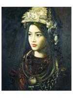 CONTEMPORARY CHINESE PORTRAIT OIL PAINTING SIGNED