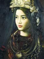 CONTEMPORARY CHINESE PORTRAIT OIL PAINTING SIGNED