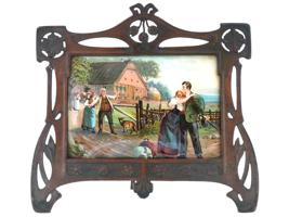 ANTIQUE EUROPEAN POSTCARDS IN ART NOUVEAU FRAMES 1900S