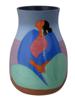 AMERICAN HAND CAST CERAMIC VASE BY R C GORMAN W COA PIC-2