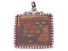 PERUVIAN CHANCAY TEXTILE PENDANT WITH SILVER MOUNT PIC-0