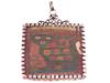 PERUVIAN CHANCAY TEXTILE PENDANT WITH SILVER MOUNT PIC-2