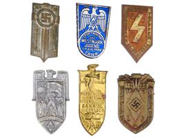 SIX PRE WWII NAZI GERMAN HITLER JUGEND BADGES