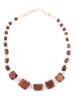 ANTIQUE RED AVENTURINE AND SHELL BEADED NECKLACE PIC-1