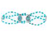 TURQUOISE AND PEARL BEADED DESIGN SILVER BRACELET PIC-0