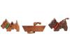 LOT OF TERRIER DOG DESIGN HAND CARVED WOOD BROOCHES PIC-0