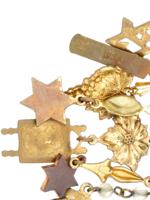 MODERN JUDAICA JEWELRY BROOCH WITH VARIOUS CHARMS