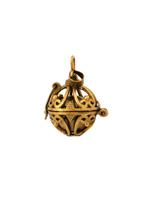 GILT BRONZE PENDANT PERFUME LOCKET WITH MUSIC BALL