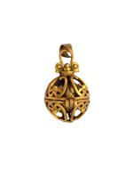 GILT BRONZE PENDANT PERFUME LOCKET WITH MUSIC BALL