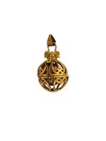 GILT BRONZE PENDANT PERFUME LOCKET WITH MUSIC BALL