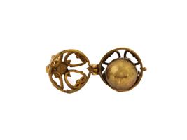 GILT BRONZE PENDANT PERFUME LOCKET WITH MUSIC BALL