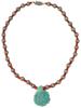 ORIENTAL MANNER BEAD DESIGN CORAL NECKLACE W PENDANT PIC-1