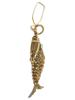 VINTAGE GILT SILVER FILIGREE FISH PENDANT W OPEN MOUTH PIC-1