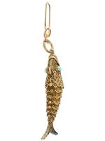 VINTAGE GILT SILVER FILIGREE FISH PENDANT W OPEN MOUTH