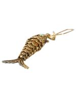 VINTAGE GILT SILVER FILIGREE FISH PENDANT W OPEN MOUTH