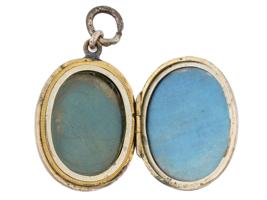 VINTAGE 10K ROLLED GOLD ENAMEL LOCKET PENDANT