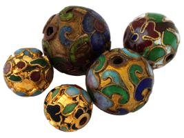 LARGE COLLECTION OF CHINESE CLOISONNE ENAMEL BEADS